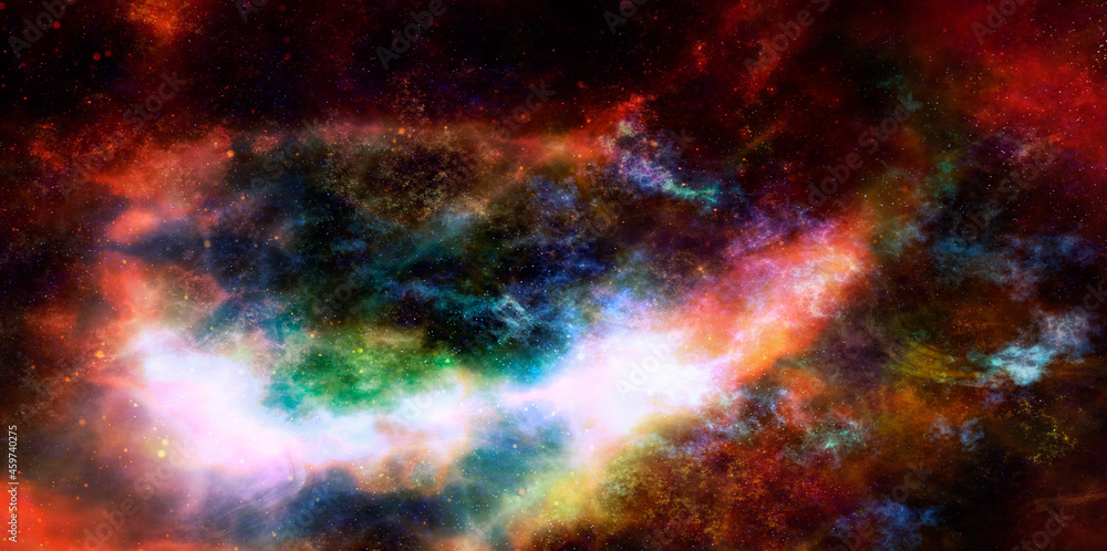 dark universe with nebula and stars