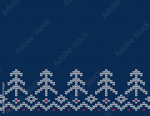 Knitted seamless border. Winter ornament