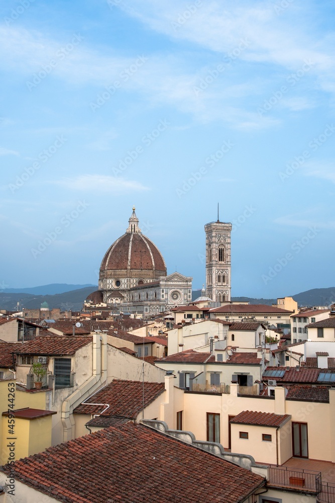 View of the Duomo and Giotto's bell tower from the rooftops of Florence