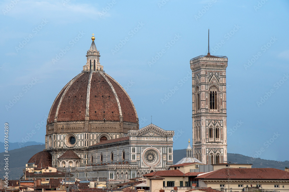 View of the Duomo and Giotto's bell tower from the rooftops of Florence