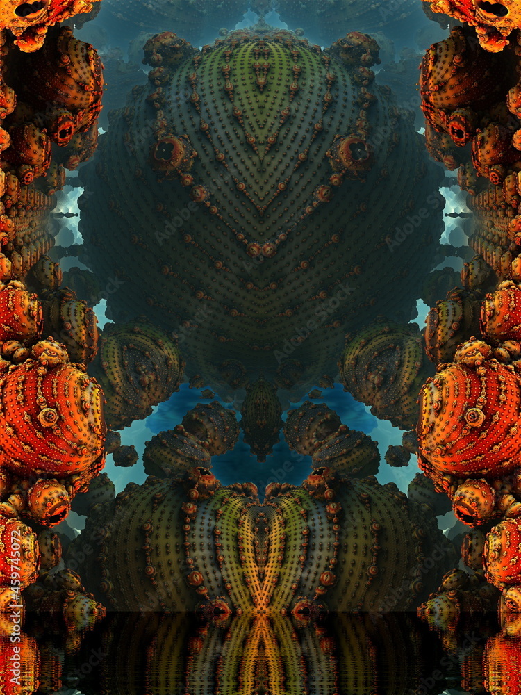 Fototapeta premium 3d fractal illustration.Abstract shapes in color.