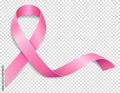 pink ribbon symbol of breast cancer disease vector illustration