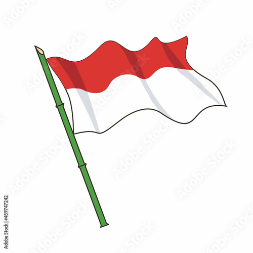 Indonesian nation flag waving vector design