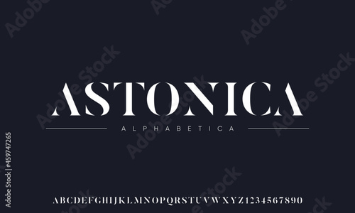 Elegant font set. Modern alphabet letters serif Lettering Typography Fonts uppercase and number. vector illustration