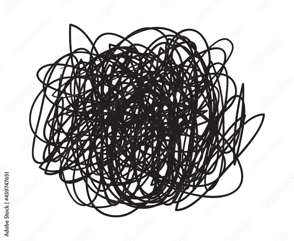 Chaos. Abstract tangled texture. Random chaotic lines. Hand drawn dinamic scrawls. Black and white illustration. Background with stripes. Universal pattern. Art creation. Print for polygraphy Chaos. Abstract tangled texture. Random chaotic lines. Hand drawn dinamic scrawls. Black and white illustration. Background with stripes. Universal pattern. Art creation. Print for polygraphy