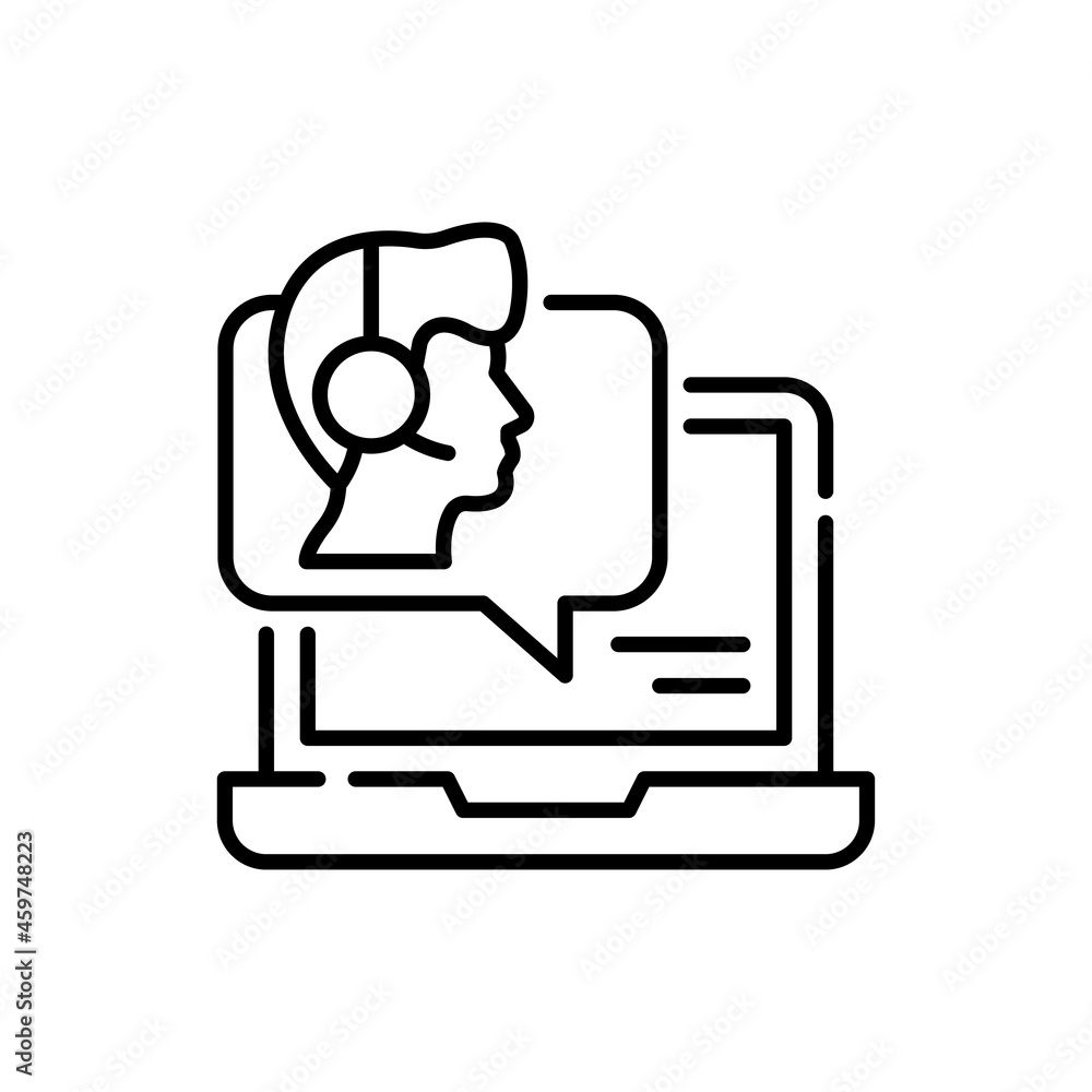 Online consulting vector outline icon style illustration. EPS 10 file Online consulting vector outline icon style illustration. EPS 10 file