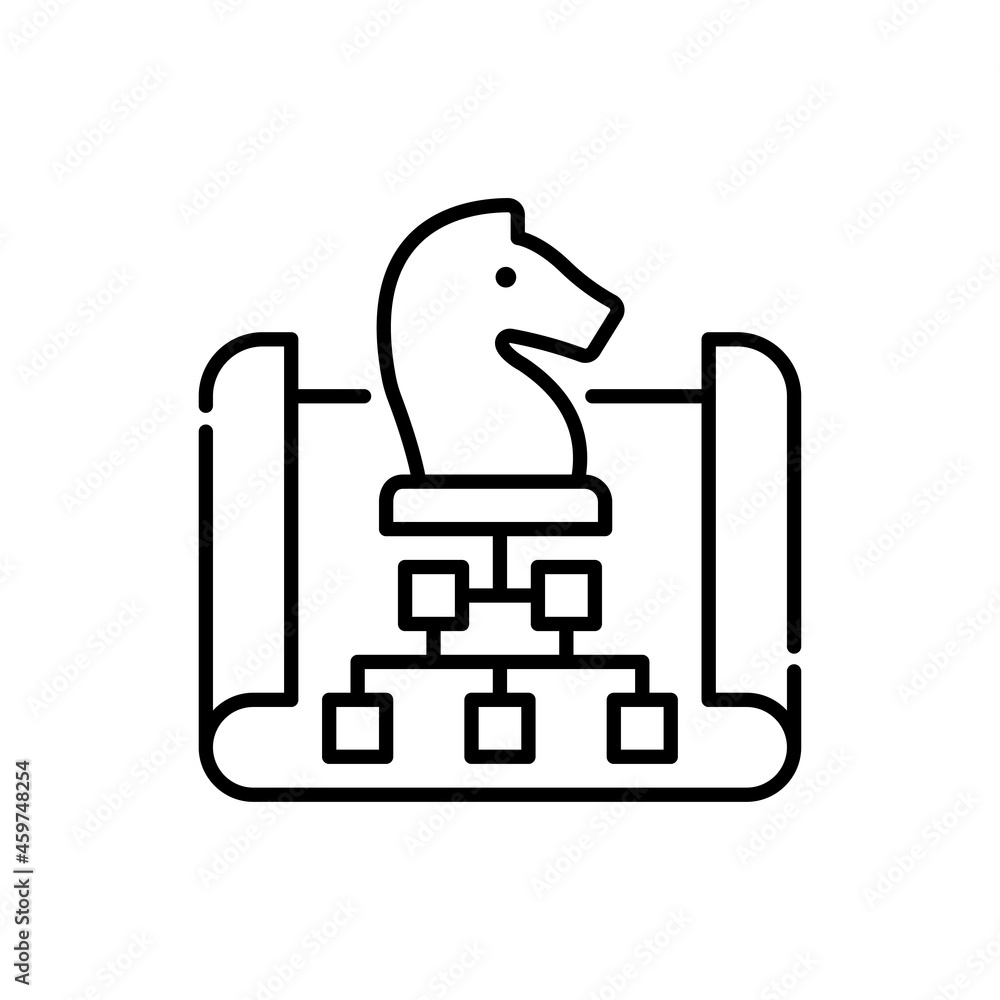Strategy vector outline icon style illustration. EPS 10 file Strategy vector outline icon style illustration. EPS 10 file