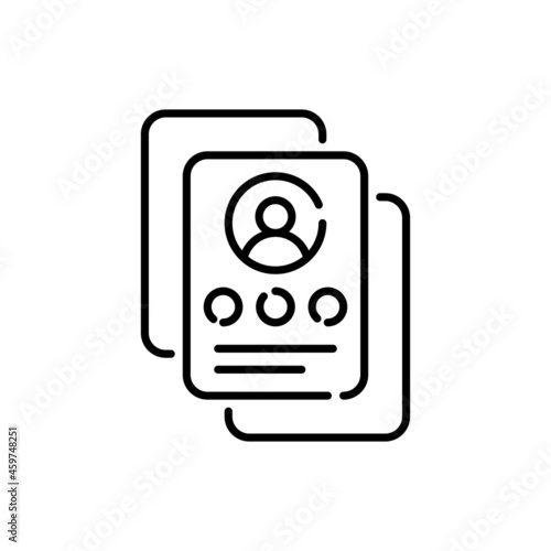 CV Form vector outline icon style illustration. EPS 10 file