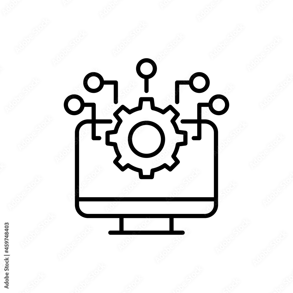 System Integration vector outline icon style illustration. EPS 10 file System Integration vector outline icon style illustration. EPS 10 file