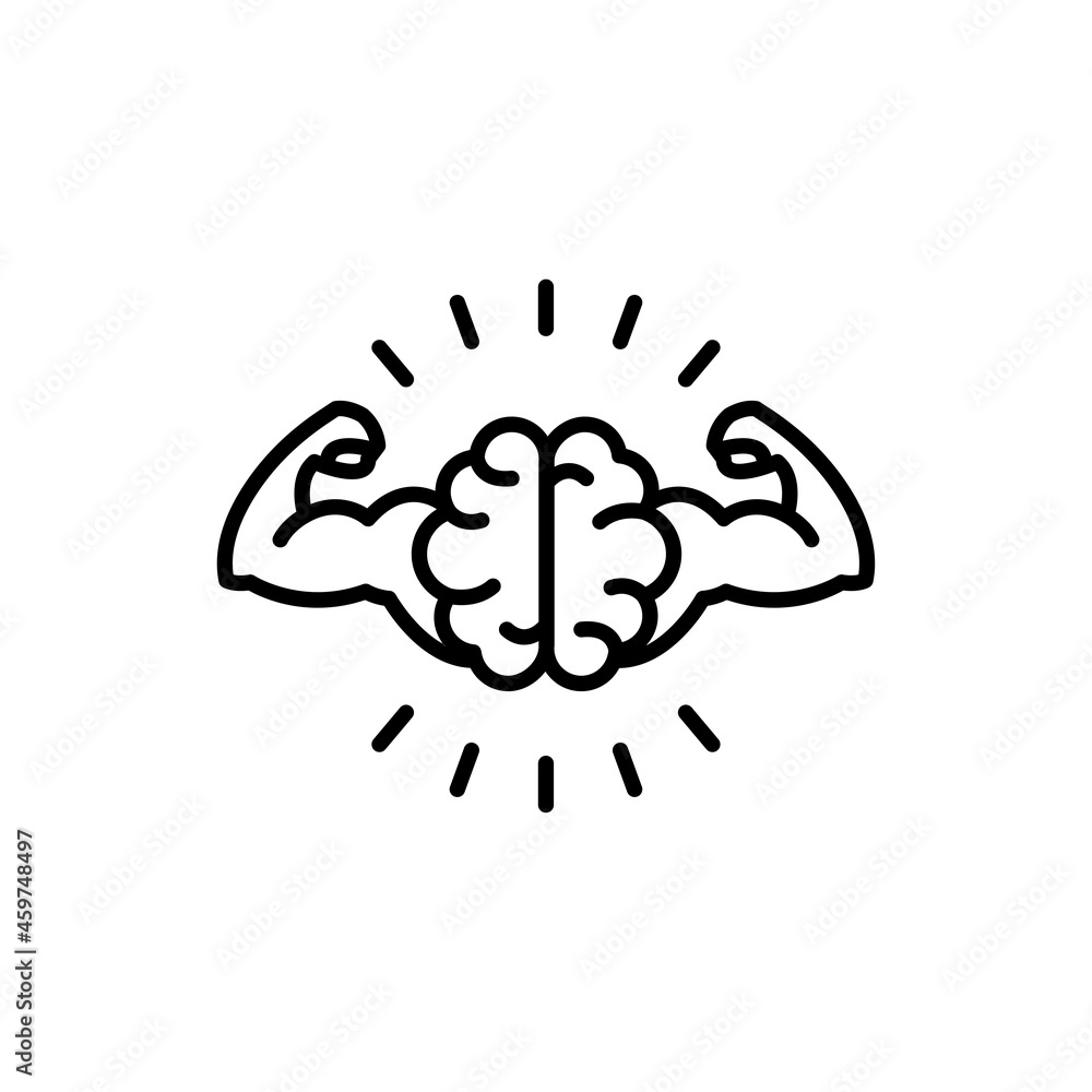 Will Power vector outline icon style illustration. EPS 10 file