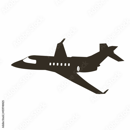 modern private jet silhouette vector design