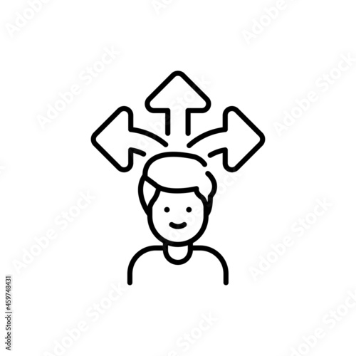 Career path vector outline icon style illustration. EPS 10 file