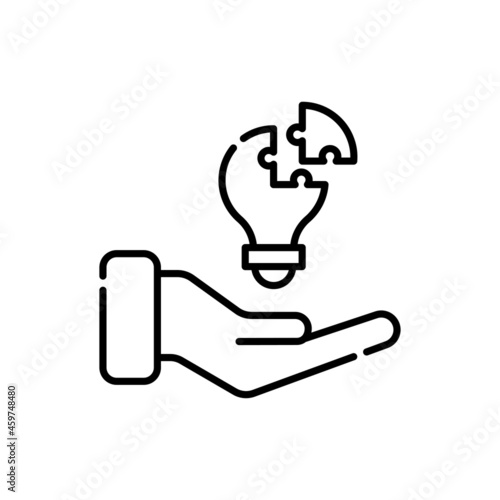 Solution Provider vector outline icon style illustration. EPS 10 file