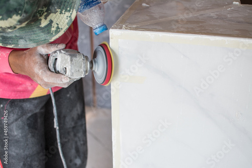  install white marble on furniture