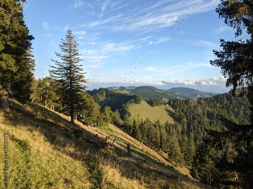 Schnebelhorn, Fischenthal Swizterland. beautiful hike in the zurich oberland with a view of the mountains. autumn  photo