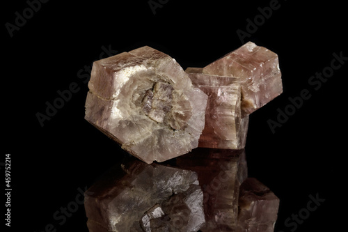 Macro mineral stone Aragonite on a black background