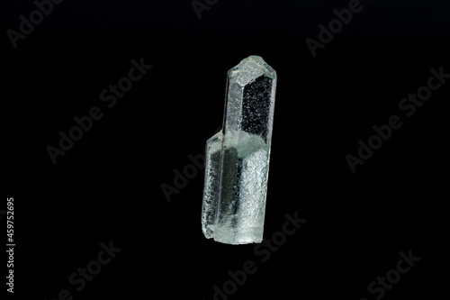 Fototapeta Naklejka Na Ścianę i Meble -  Macro mineral stone Aquamarine on a black background