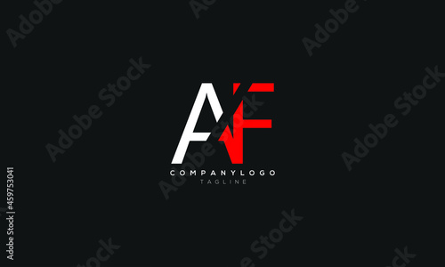 AF, FA, Abstract initial monogram letter alphabet logo design