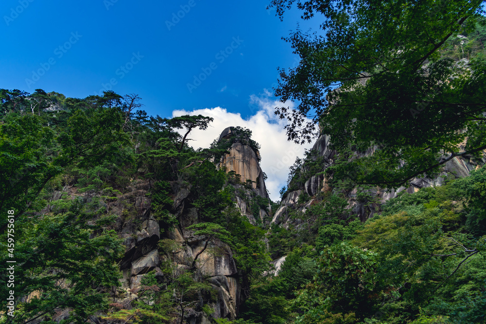 【山梨】昇仙峡の渓谷の青空 【山梨】昇仙峡の渓谷の青空