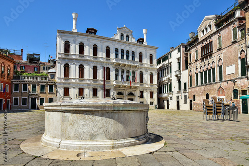 typical buildings, square in Venice, Italy 
