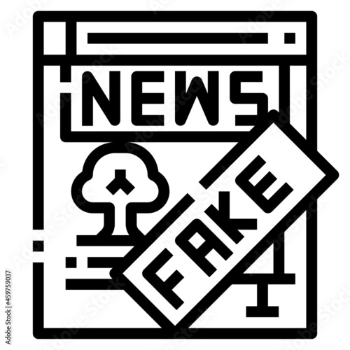 fake news line icon