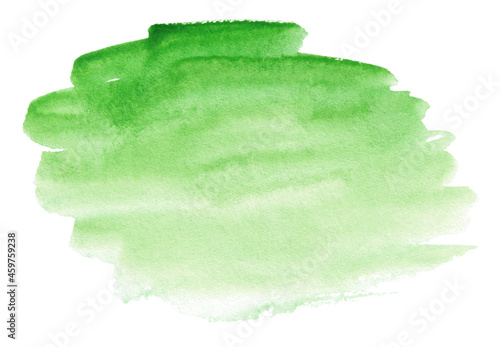 Green watercolor shape. Abstract background for text or logo isolated on white © Oleksandr Blishch