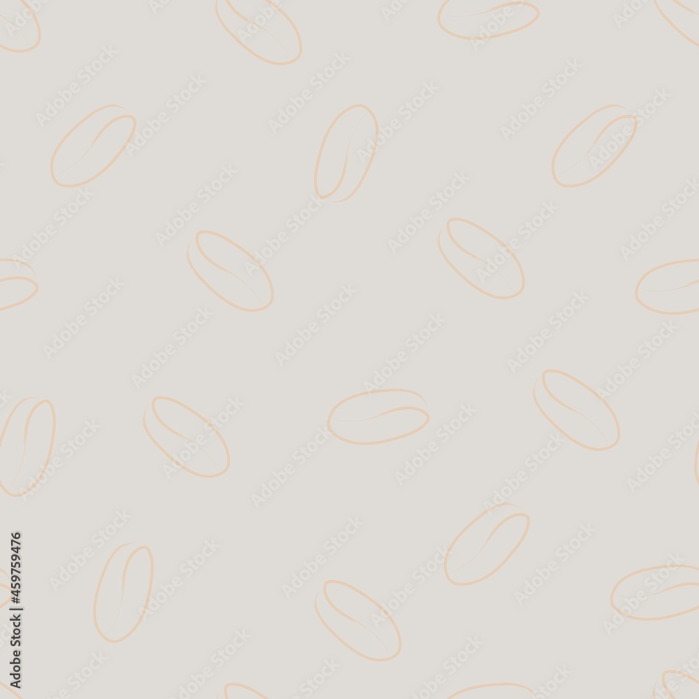 simple pattern with coffee beans in brown color, aromatic coffee on light brown trendy background simple pattern with coffee beans in brown color, aromatic coffee on light brown trendy background