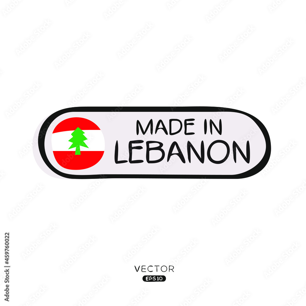Made in Lebanon, Lebanon logo design, vector illustration. Stock Vector