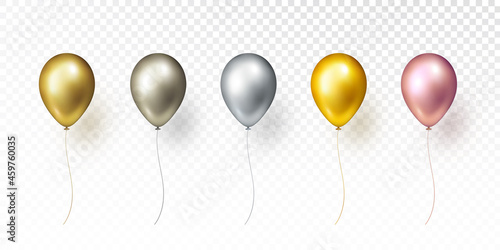 Balloon set isolated on transparent background Fotobehang