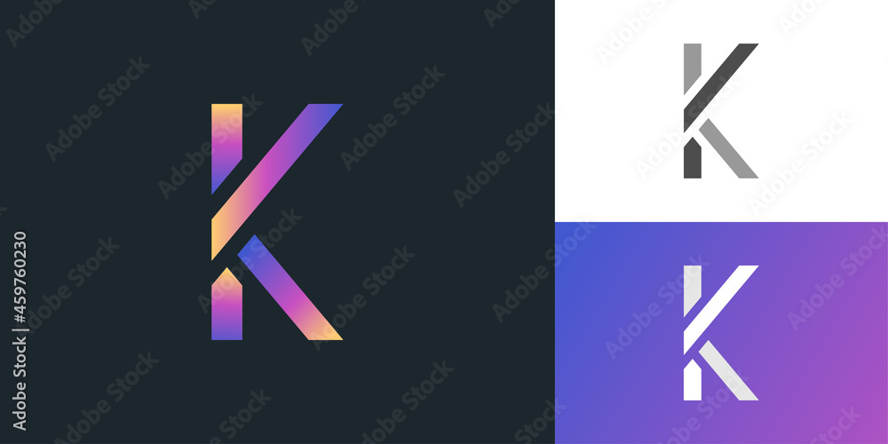 Letter K Logo Design Template in Colorful Modern Concept. Initial K Logo. Graphic Alphabet Symbol for Corporate Business Identity Letter K Logo Design Template in Colorful Modern Concept. Initial K Logo. Graphic Alphabet Symbol for Corporate Business Identity