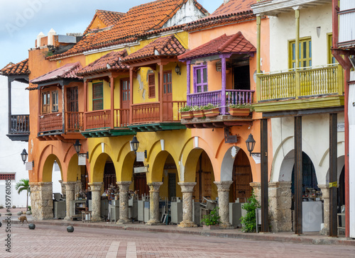 View of the Plaza de los Coches in the walled city (Ciudad Amurallada) of Cartagena de Indias, Colombia photo