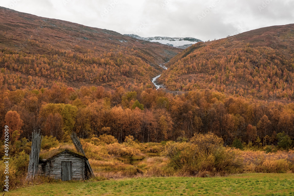 Autumn landscape with an old house Autumn landscape with an old house