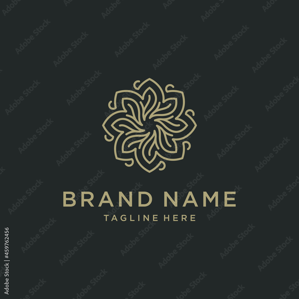 Abstract Luxury Flower Ornament Logo Icon Vector Design