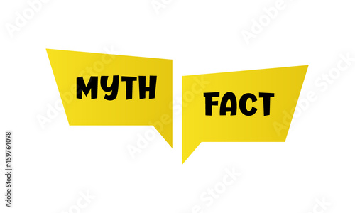 Myths and facts sign. Myths vs Facts header design. True or false facts bubble. Banner design for any purposes.