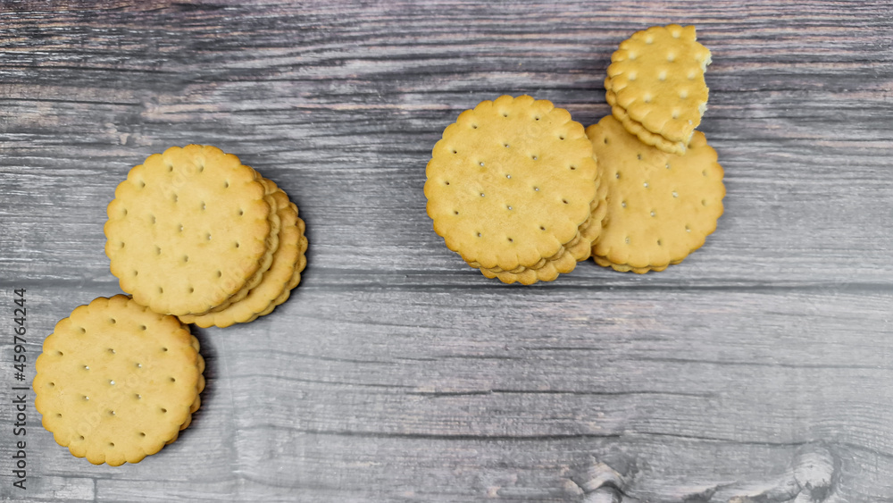 The Natural biscuits close-up. Delicious cookies in the close-up The Natural biscuits close-up. Delicious cookies in the close-up