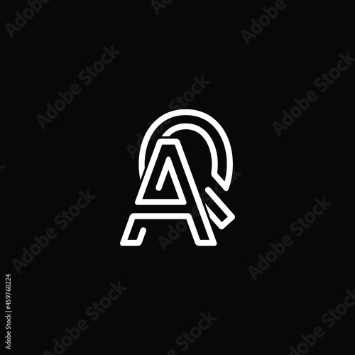Letter AQ or QA creative modern icon logo with black background