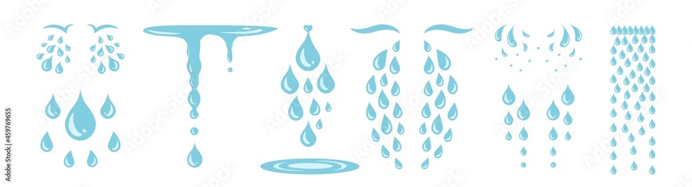 Blue cry cartoon tears icon or sweat drops from eyes Blue cry cartoon tears icon or sweat drops from eyes