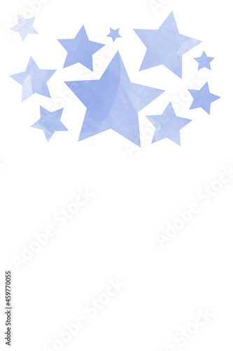 Fototapeta Naklejka Na Ścianę i Meble -  Many stars painted with paints, watercolor texture. White background.
