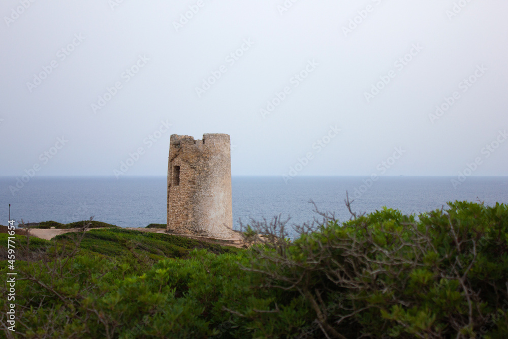 Tower of Capo Mannu at Sardinia, Italy