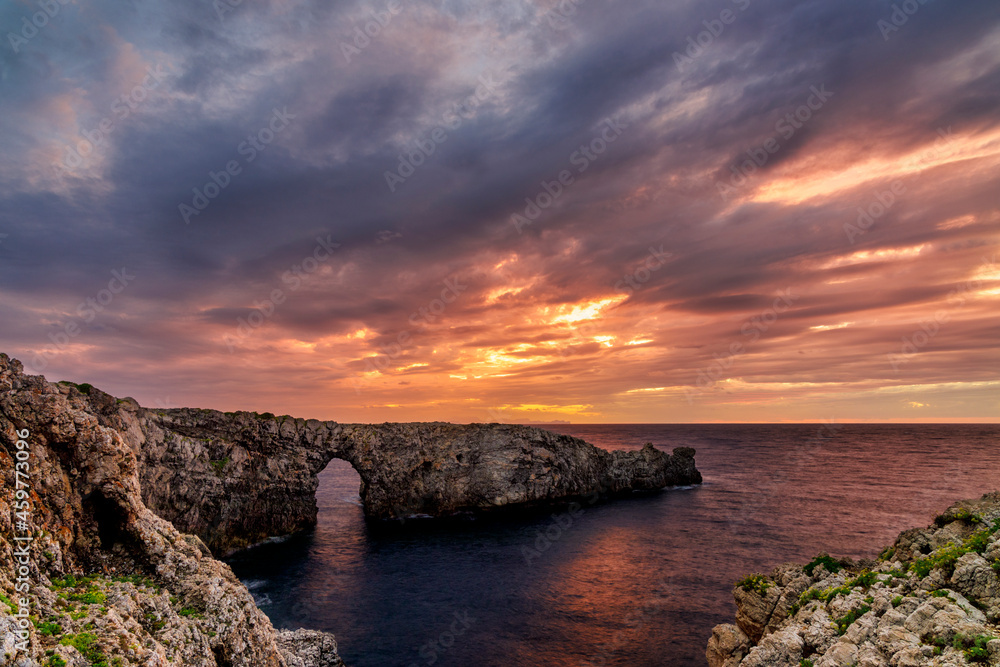 Sunset view from Pont d'en Gil, menorca, balearic islands, spain Sunset view from Pont d'en Gil, menorca, balearic islands, spain