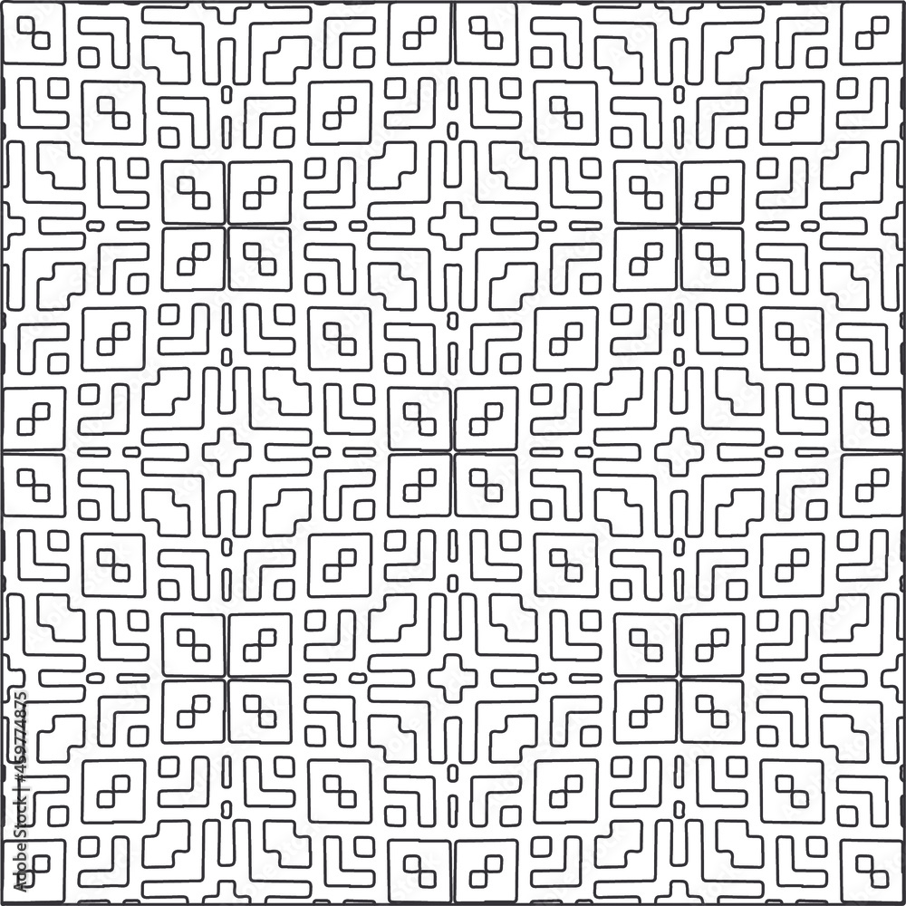 Vector pattern with symmetrical elements . Repeating geometric tiles from striped elements.
Vector pattern with symmetrical elements . Repeating geometric tiles from striped elements.