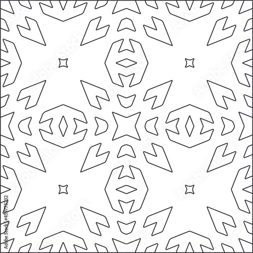  Vector pattern with symmetrical elements . Repeating geometric tiles from striped elements.