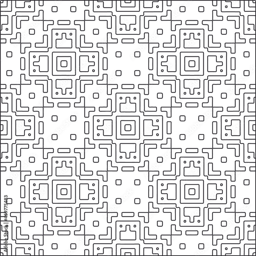 
Vector pattern with symmetrical elements . Repeating geometric tiles from striped elements.