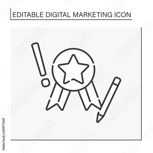  Digital marketing expert line icon. Campaigns for creating and publishing written and visual content.Digital marketing concept. Isolated vector illustration. Editable stroke