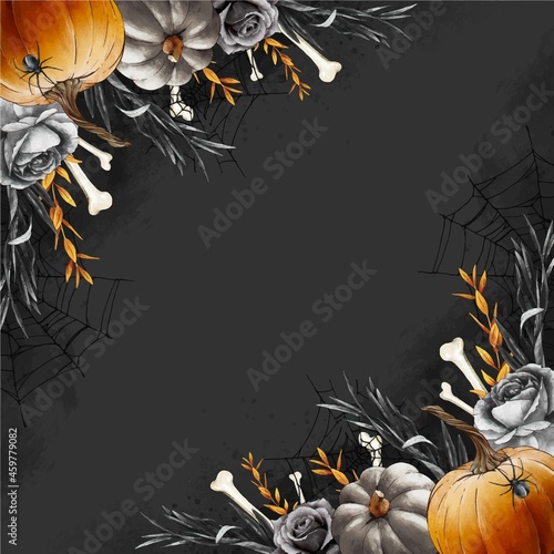 watercolor halloween background vector design illustration