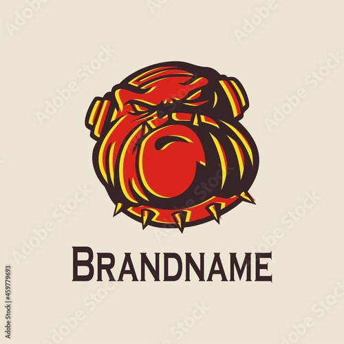 DJ bulldog head logo.