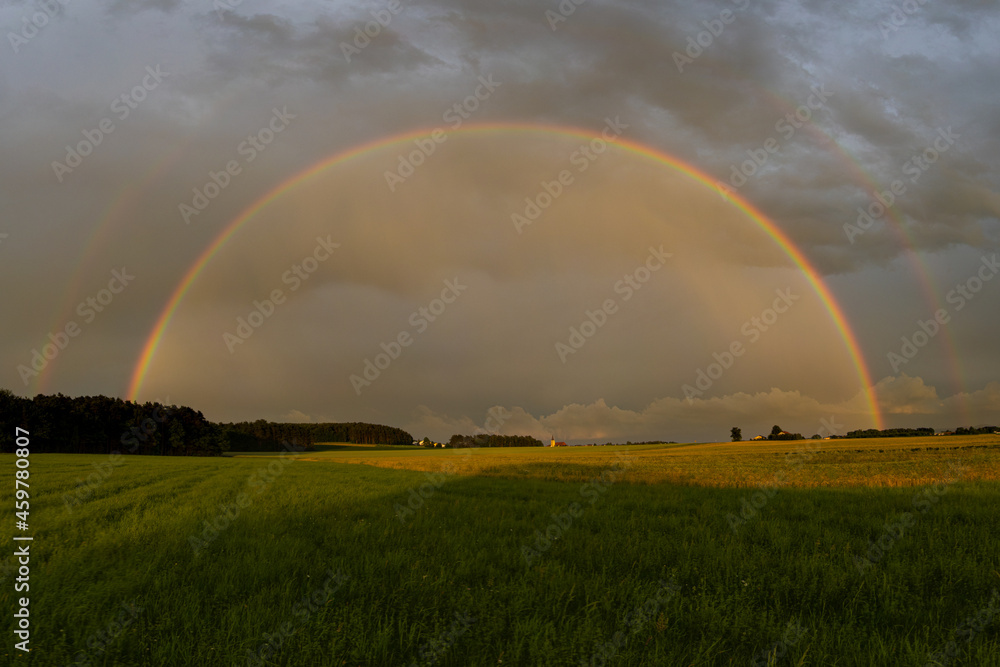 Double Rainbow during the Sunset