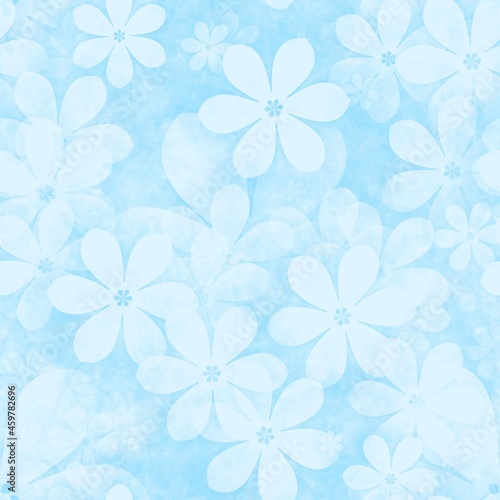 Seamless pastel light blue floral background