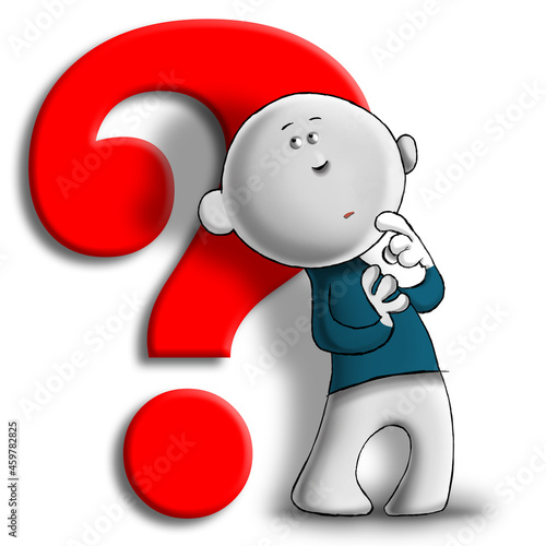 Plakat human with a red question mark