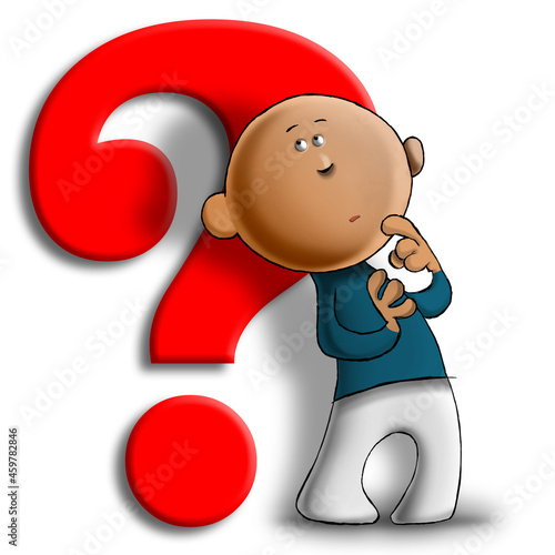 Plakat human with a red question mark